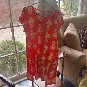 Crown & Ivy Red Pineapple Print Dress